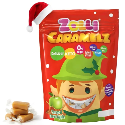 Zolli Caramelz Caramelz Caramelz - Caramelo cremoso, masticable, sin colorantes, caramelo saludable apto para dieta keto y diabética, golosinas