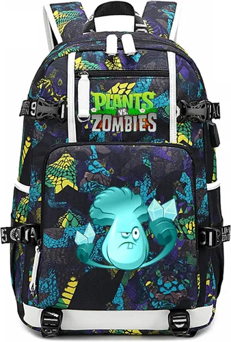 Miniatura 18 de ISaikoy Game Plants vs. Zombies - Mochila de hombro para libros, mochila escolar, mochila para computadora portátil, color azul20