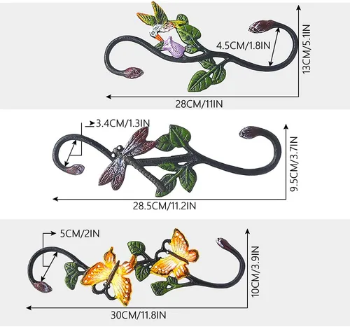Miniatura 2 de Ganchos en S resistentes, ganchos grandes para plantas al aire libre, ganchos decorativos de metal para colgar macetas de jardín, cestas de flores