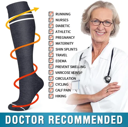 Miniatura 209 de 6 Pack Copper Compression Socks for Women and Men Circulation-Best Support for Medical, Running,Nursing,Athletic