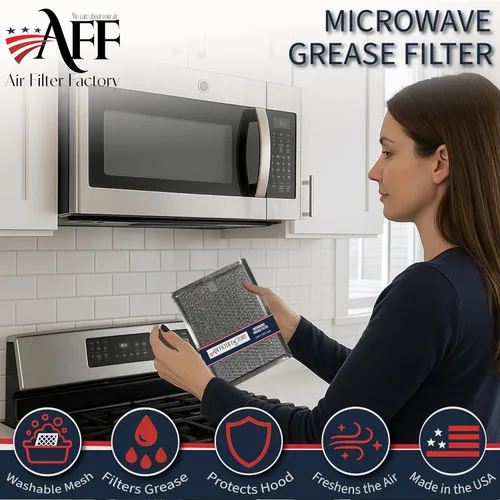 Miniatura 2 de Air Filter Factory Repuesto para horno microondas Frigidaire 5303319568, filtro de grasa de aluminio de 12 capas, paquete de 2