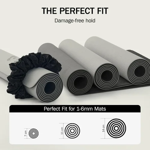 Miniatura 3 de Slim Panda Tapete de yoga Scrunchie, asegura tu tapete con estilo y linda, correa de transporte de tela de terciopelo elástica duradera que se