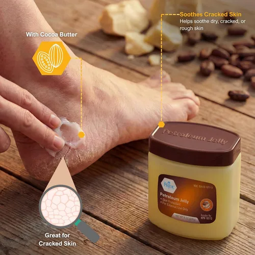 Miniatura 2 de MED PRIDE Manteca de Cacao y Vaselina, 8 onzas – Protector de la piel hidratante para piel seca, manos agrietadas, talones ásperos, labios