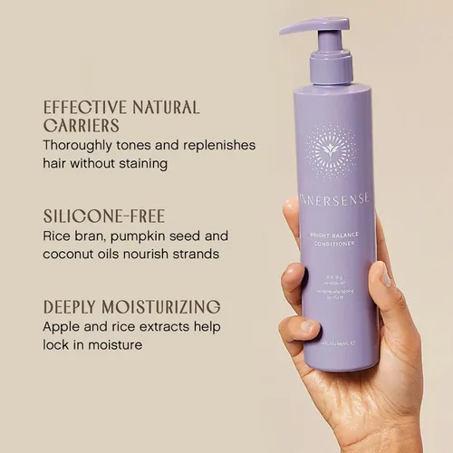 Miniatura 3 de INNERSENSE Organic Beauty - Acondicionador tonificante morado natural Bright Balance Tonificante, hidratante, para cabello aclarado o gris