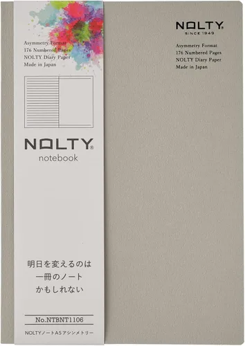 Miniatura 12 de NOLTY NTBNT1104 - Cuaderno A5, asimétrico, rayado de 0.24 pulgadas (0.236 in), cuadrado con puntos, naranja