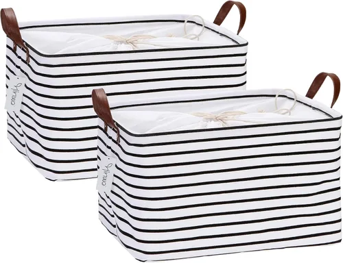 Miniatura 59 de Hinwo 31L Bolsas de almacenamiento grandes, organizadores de armario y almacenamiento, cestas de estante, cestas de almacenamiento plegables