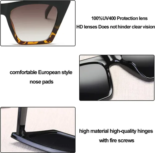 Miniatura 4 de Dollger Gafas de sol cuadradas de ojo de gato para mujer, a la moda, retro, clásicas, con protección UV400