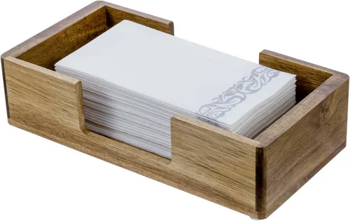 Miniatura 10 de MyGift Toallero de papel plegado para baño, alambre de metal negro mate y madera maciza rústica marrón oscuro, accesorios de baño, bandeja de tocador