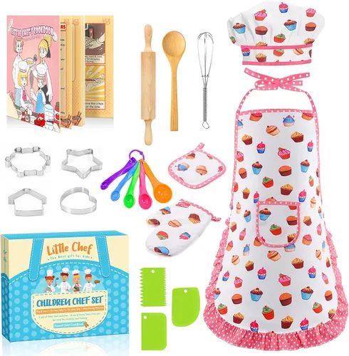 Toyze Regalos de cumpleaños para niñas de 3 a 8 años Cosas lindas Delantal para niñas Juegos de cocina para niños Juguetes para niños pequeños Gorro
