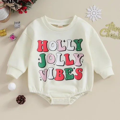 Miniatura 2 de Traje de Navidad para bebé recién nacido, con cuello redondo, manga larga, con burbujas, de gran