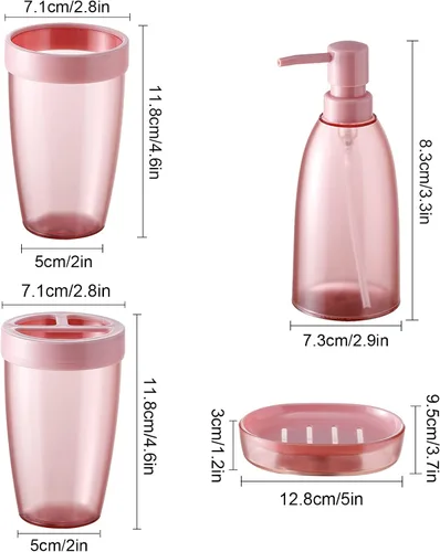 Miniatura 5 de iMucci Juego de accesorios de baño de 5 piezas, juego de baño de mar, soporte para cepillos de dientes, taza para cepillos de dientes, dispensador