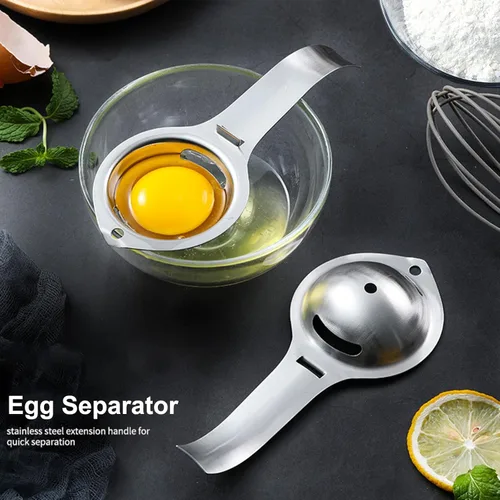 Miniatura 3 de Separador de huevos, filtro blanco de yema de huevo, divisor de huevo de grado alimenticio, tamiz de huevo de acero inoxidable, utensilios