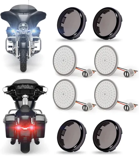 Miniatura 8 de Kit de señal de giro LED 1157 delantera y trasera 1156 de 2 pulgadas para Harley Davidson Touring Street Glide Road King Softail Dyna Sportster