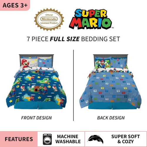 Miniatura 237 de Franco - Juego de edredón y sábanas supersuaves con funda, para niños, 7 piezas, tamaño matrimonial, Five Nights At Freddy's Cinco noches en Freddy's