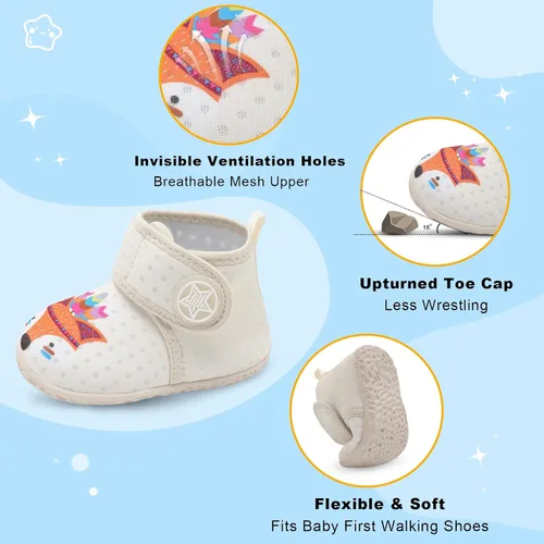 Miniatura 3 de JOINFREE Zapatillas transpirables para bebés y niñas, zapatos antideslizantes para primeros pasos, zapatos para cuna, zapatos descalzos para bebés