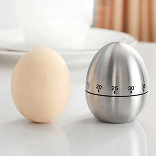 Miniatura 4 de Temporizadores de cocina de huevo, temporizador mecánico giratorio de acero inoxidable de 60 minutos para cocina, trabajo, aprendizaje