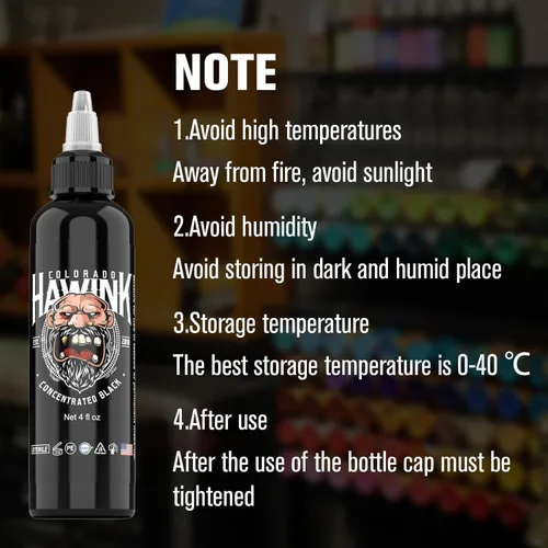 Miniatura 4 de HAWINK Tinta negra del tatuaje 4oz (4.1 fl oz) del pigmento amistoso suministros concentrado negro ti203-120-002