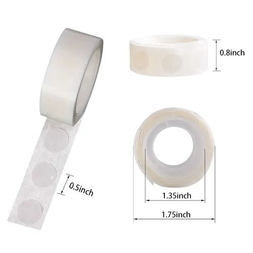 Miniatura 2 de COLOGO 5000 unidades de pegamento transparente para globos, puntos adhesivos extraíbles, 50 rollos de puntos de doble cara de cinta adhesiva