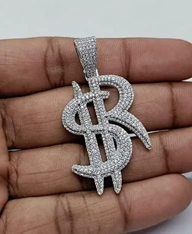 Miniatura 2 de DTJEWELS1.50 CT - Juego de diamantes de corte redondo para hombre, personalizable con letra $R, plata de ley 925 auténtica para el día del padre
