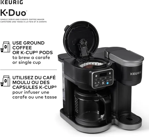 Miniatura 5 de Keurig K-Duo - Cafetera de una porción con cápsulas K-Cup y jarra, color negro
