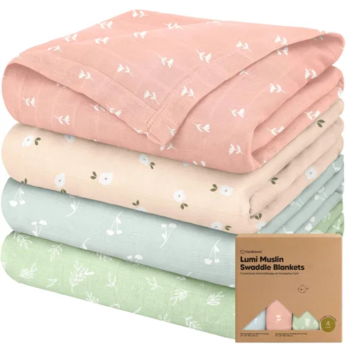 Paquete de 4 mantas de muselina para envolver bebés para niños y niñas - Mantas orgánicas para bebés recién nacidos, suaves y transpirables, mantas