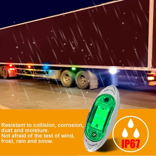 Miniatura 6 de Ourbest 6 luces LED de 12 a 24 V, sustituyen las luces de separación/marcador en muchos camiones pesados y medianos, semircamiones, también Verde