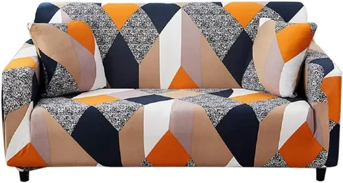 Miniatura 11 de Fundas elásticas para sofá de 1 plaza estampadas, fundas para sillón de 1 plaza universal, de 1 plaza con 1 funda de almohada