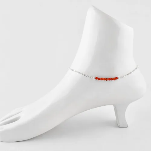 Miniatura 74 de YANARA Pulsera de tobillo para mujer, piedra de nacimiento natural, cuentas de piedras preciosas, tobillera delicada hecha a mano de 9 pulgadas +