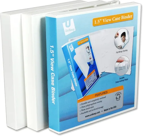 Miniatura 14 de UniKeep Carpeta de 3 anillos – La carpeta está totalmente cerrada, disponible en blanco, transparente o negro y en diferentes tamaños de lomo