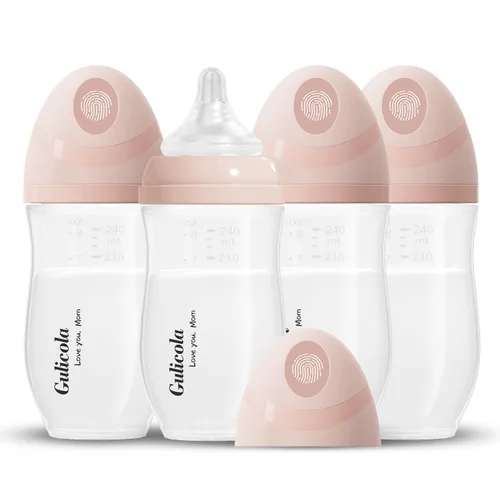 Miniatura 9 de Gulicola Natural PP - Juego de 2 biberones de lactancia materna para recién nacido, pezones de flujo lento, 0 meses +, 5 onzas, color blanco