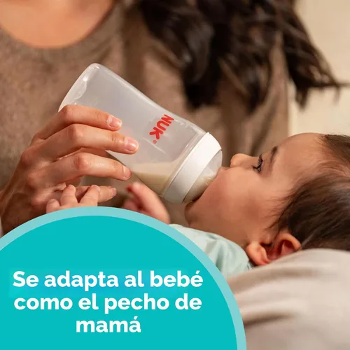 Miniatura 3 de NUK Perfect Match 2 en 1 botella natural y anticólicos con flujo medio, pezón ancho y adaptable, 8 onzas, paquete de 4, sin BPA