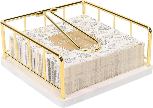 Miniatura 11 de Livabber Servilletero Plano, Almacenamiento de Servilletas de Cocina de Metal con Brazo de Tensión con Peso, Dispensador Rústico de Papel Tissue