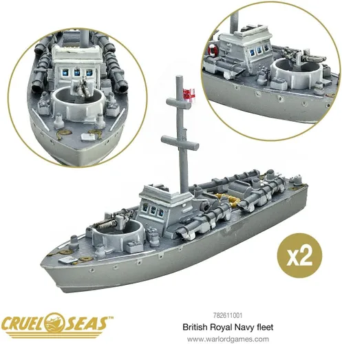 Miniatura 6 de Cruel Seas Warlord British Royal Fleet 1:300 WWII Naval Militar Wargaming Kit de modelo de plástico 782611001