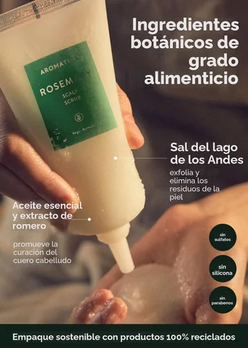 Miniatura 5 de AROMATICA Exfoliante de cuero cabelludo de romero 5.82 oz / 165 g, tratamiento del cuero cabelludo, exfoliante del cuero cabelludo con exfoliante