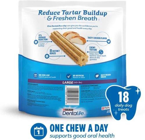 Miniatura 6 de Purina DentaLife - Masticables dentales para perros grandes, hechos en Estados Unidos, para uso diario, bolsa de 18