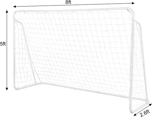 Miniatura 2 de Portería de fútbol de 8 x 5 x 2.6 pies con red, juego de entrenamiento de fútbol portátil para patio trasero, marco de nailon y acero resistente a