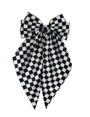 Miniatura 10 de Checkered Plaid Scrunchies Black White Plaid Checkered Hair Scrunchies Checkerboard BW17 (3 Pcs-Large Plaids)
