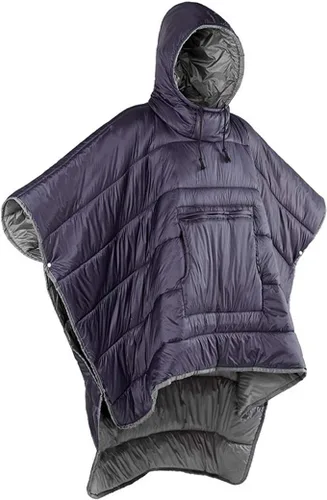 Miniatura 9 de Abrigo tipo poncho con capucha para invierno, abrigo para acampar al aire libre, manta de edredón pequeña, resistente al agua, saco de dormir, capa