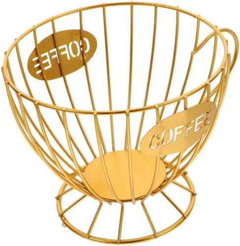 Miniatura 6 de HEMOTON Soporte para cápsulas de café, cesta de cápsulas de café, alambre de hierro, cesta de frutas, taza en forma de taza, contenedor