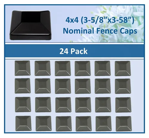 Miniatura 2 de Paquete de 24 tapas para postes de valla, protegen los postes de madera para exteriores en perfil bajo, fabricados en Estados Unidos