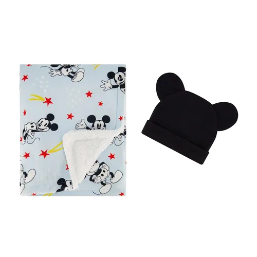 Disney Manta de visón mullida, de doble cara, ultrasuave y afelpada, manta de visón y sherpa para recién nacido, mide 30 x 40 pulgadas, incluye
