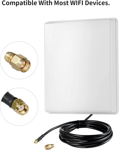 Miniatura 7 de 10dBi Antena WiFi de largo alcance de doble banda 2.4GHz 5GHz de fibra de vidrio para enrutador WiFi PCI-E Tarjeta de red Repetidor Cámara IP
