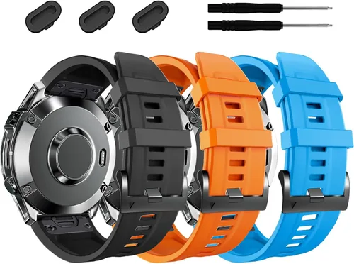 Miniatura 7 de ZPJPPLX 1.024 in compatible con Garmin Fenix 8 AMOLED 2.008 in/8Pro/7X Pro/6X Pro/7X/6X/5X Plus/5X, correa de reloj de silicona para Descent Mk2i