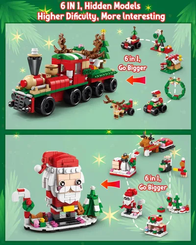 Miniatura 2 de COOLTUNE Calendario de Adviento 2023 para niños, 24 días de bloques de construcción de Navidad, juego de cuenta regresiva, sorpresa diaria, regalos