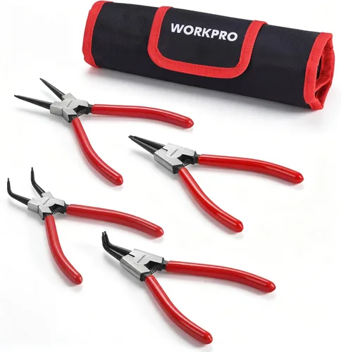 Miniatura 9 de WORKPRO Juego de 4 alicates de anillo a presión – Kit de alicates de clip para circuito interno/externo de 7 pulgadas