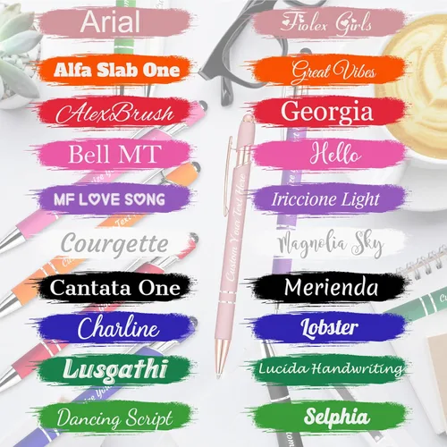 Miniatura 6 de Bolígrafos personalizados con grabado de nombre personalizado, bolígrafos de punta de lápiz con punta de lápiz personalizada, bolígrafos de Azul