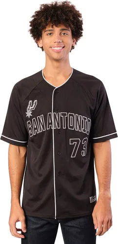 Miniatura 8 de Ultra Game Camiseta de béisbol oficial de la NBA con botones y botones para hombre Negro 23