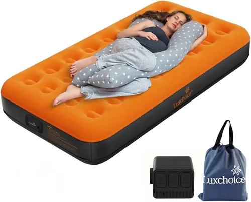 Miniatura 9 de Colchón de aire Luxchoice con bomba recargable USB incorporada, colchón inflable portátil para acampada, colchón hinchable, cama de aire, cama