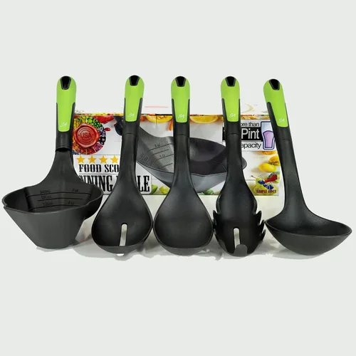 Miniatura 5 de Supa Ant Juego de utensilios de cocina de 5 piezas, cuchara para conservas XL, cucharón de nailon con agujeros, cuchara para pasta/tenedor, cucharas
