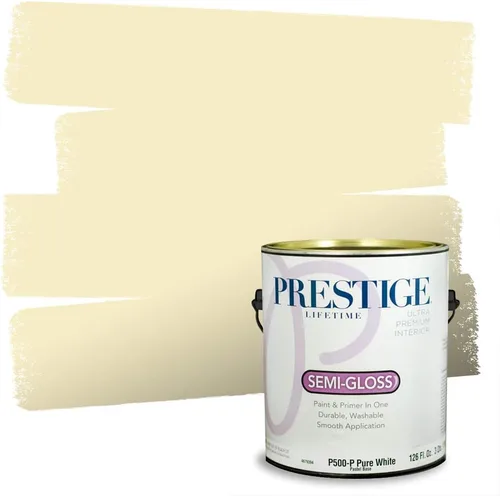 Miniatura 228 de PRESTIGE Paints Exterior Paint and Primer In One, 1-Gallon, Satin, Comparable Match of Benjamin Moore* Royal Linen* 931BM-PCM